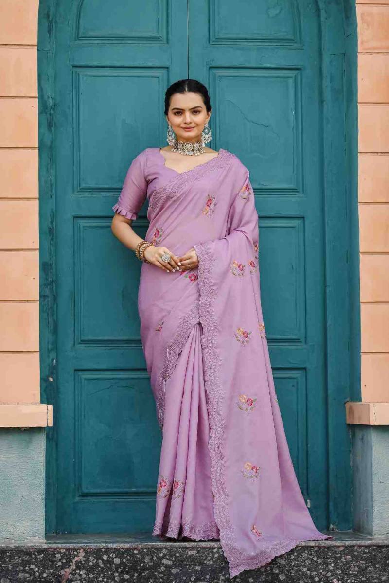 Kc 3062 Cotton Embroidery Saree Collection