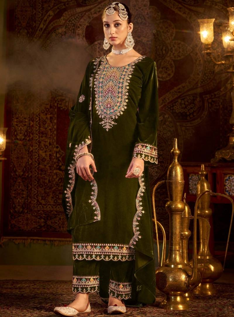 Velvet Suit Dn 1001 Embroidered Designer Salwar Kameez Collection