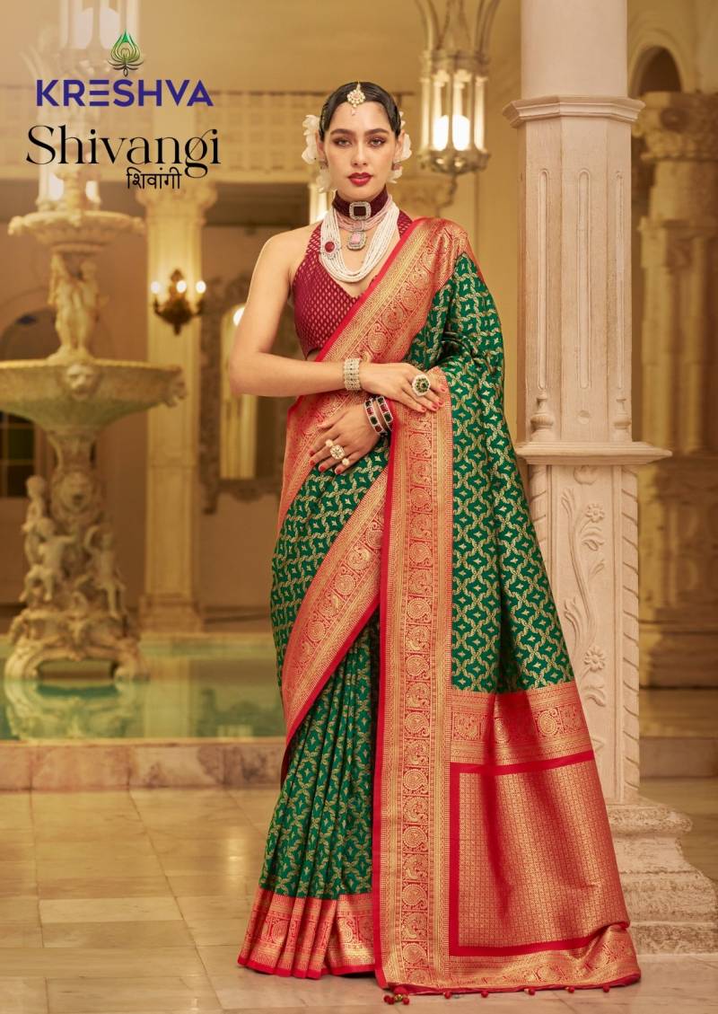 Kreshva Shivangi Latest Banarasi Silk Saree Collection