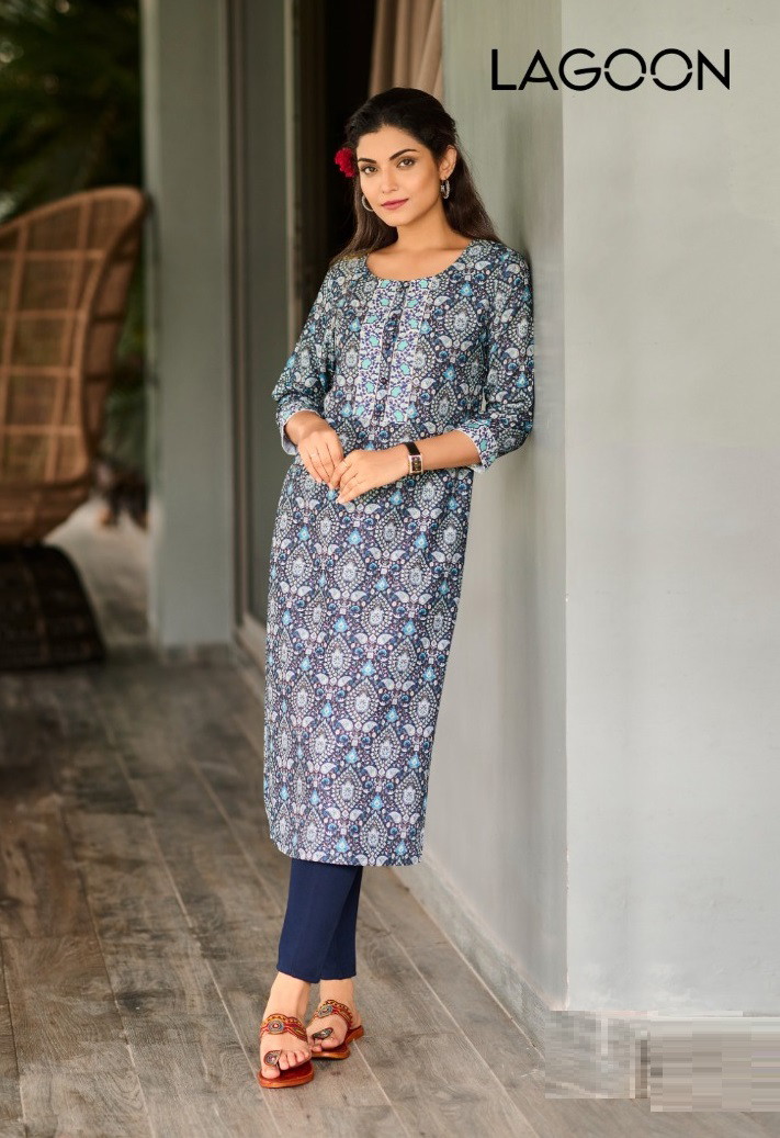 100 Miles Lagoon Daily Wear Printed Kurti Collection