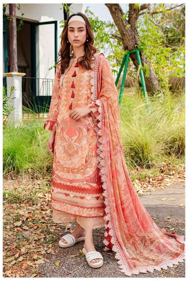 Alzohaib Queens Court Vol 4 Pakistani Suits Chiffon Dupatta