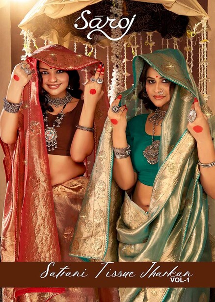 Saroj Satrani Tissue Jharkan Vol 1 Soft Jharkan Rich Pallu Saree