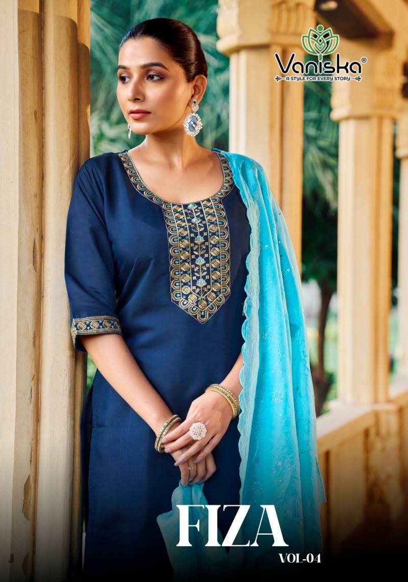 Vaniska Fiza Vol 4 Sequins Work Kurti Bottom With Dupatta Collection