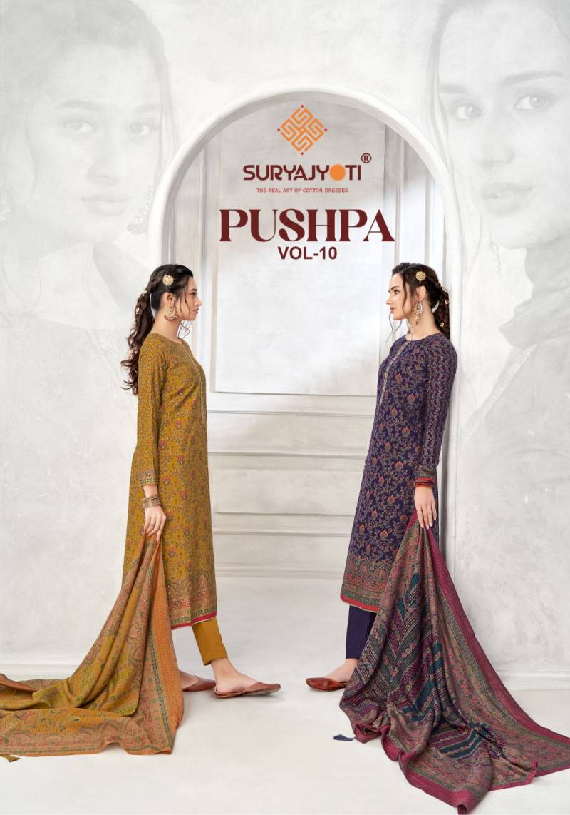 SuryaJyoti Pushpa Vol 10 Printed Dress Material Collection