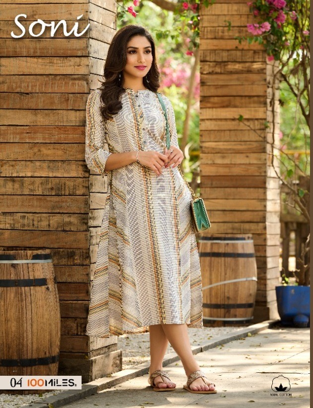 100 Miles Soni Cotton Printed Kurti Collection