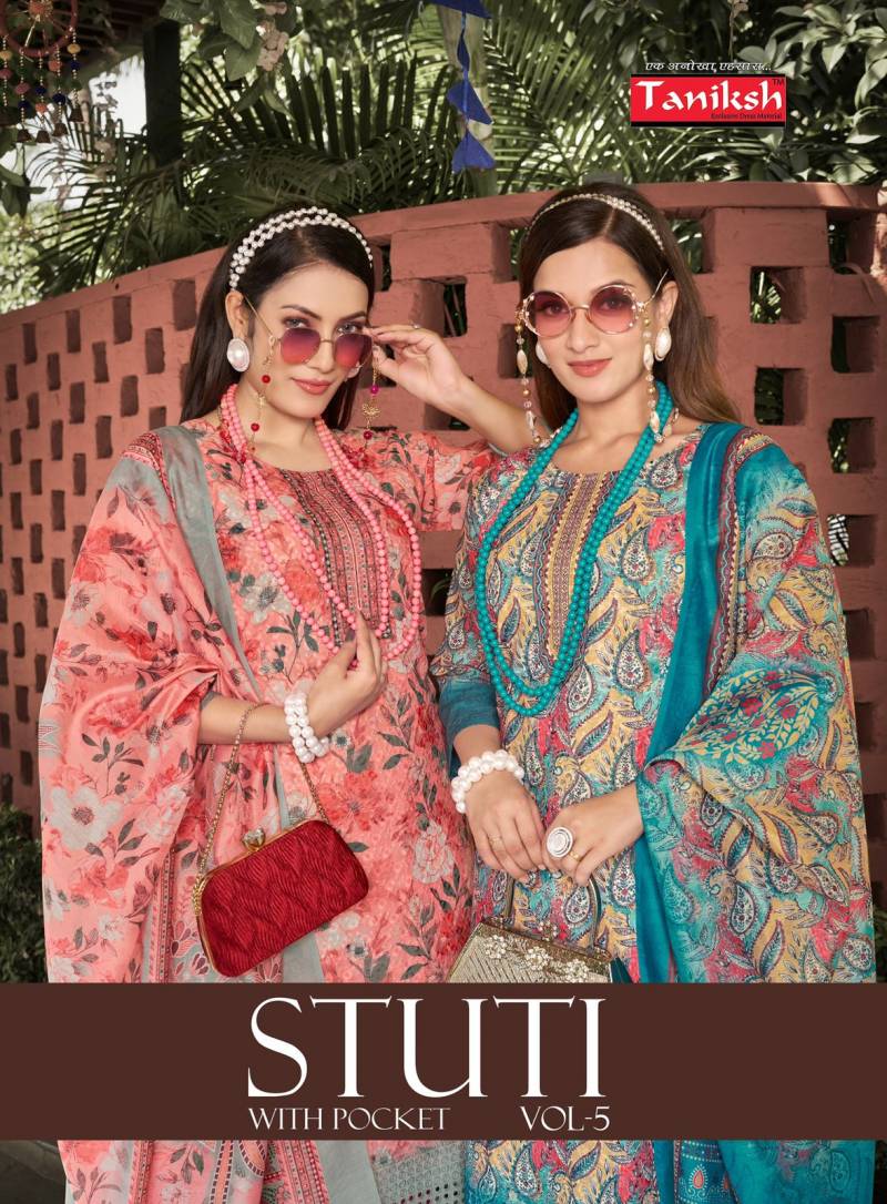 Taniksh Stuti Vol 5 Printed Kurti Bottom With Dupatta