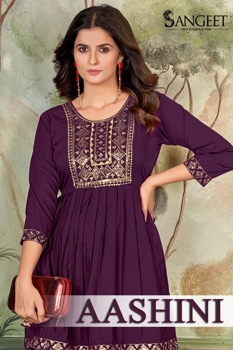 Sangeet Aashini Party Wear Short Kurti Collection