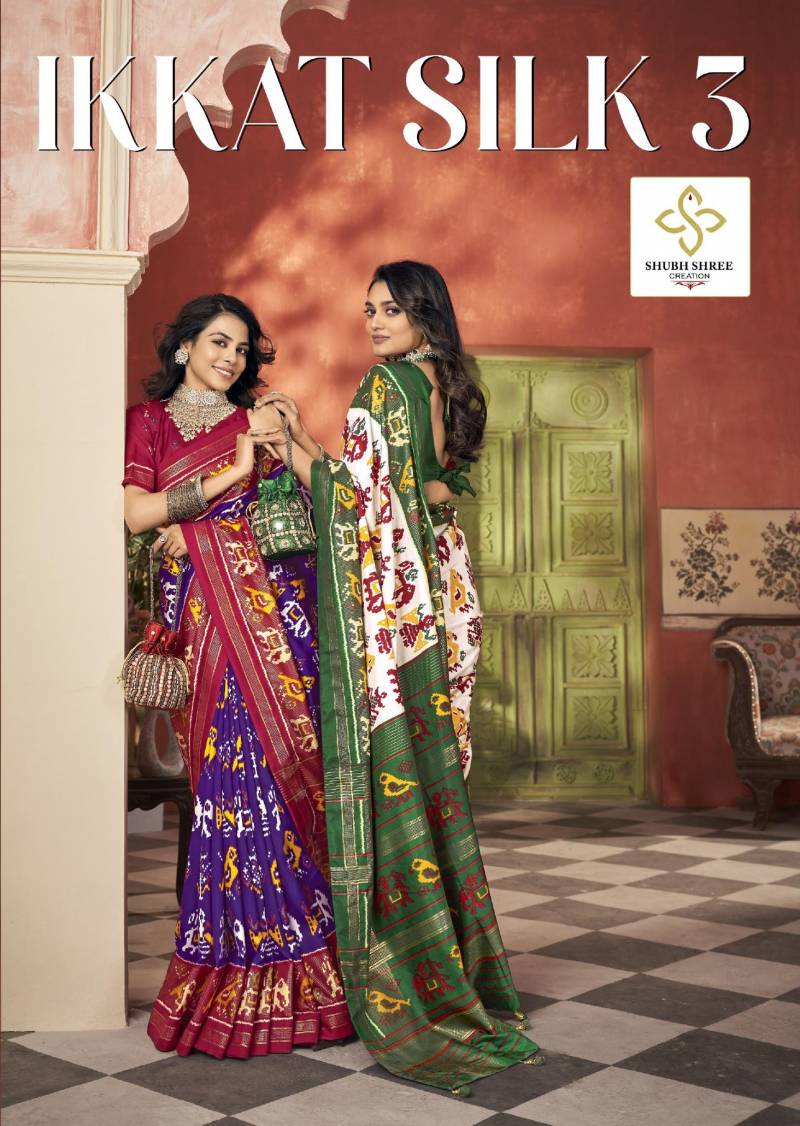 Shubh Shree Ikkat Silk 3 Traditional Tussar Silk Saree Collection