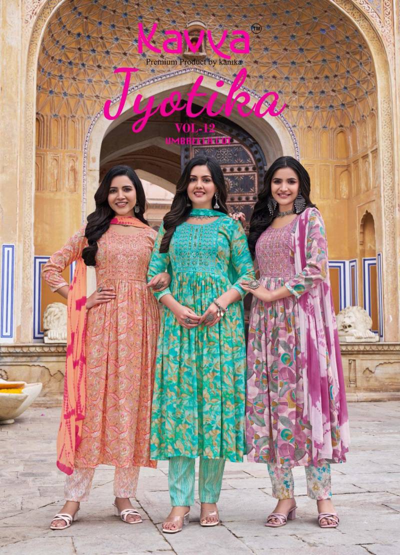 Kavya Jyotika Vol 12 Capsule Printed Kurti Bottom With Dupatta