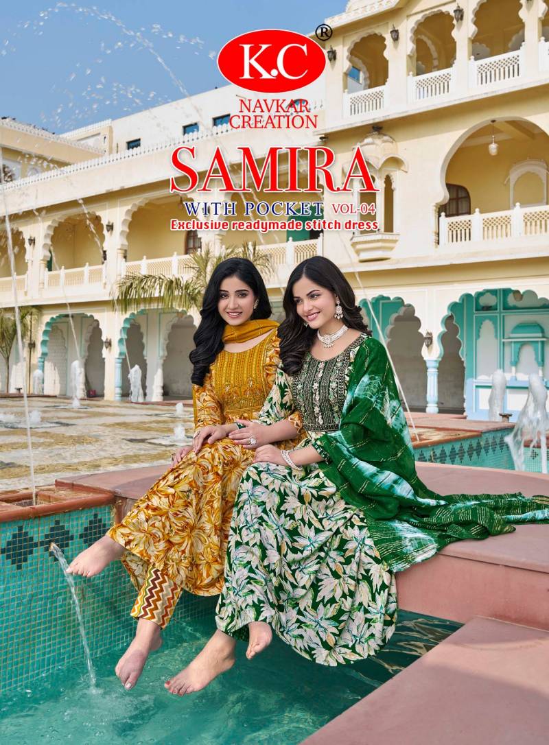 Kc Samira Vol 4 Printed Naira Cut Kurtis Collection