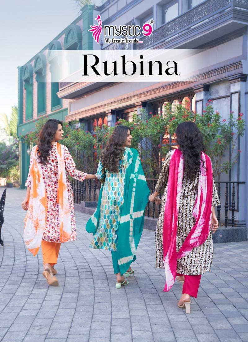 Mystic 9 Rubina Vol 6 Printed Kurti Bottom With Dupatta Collection