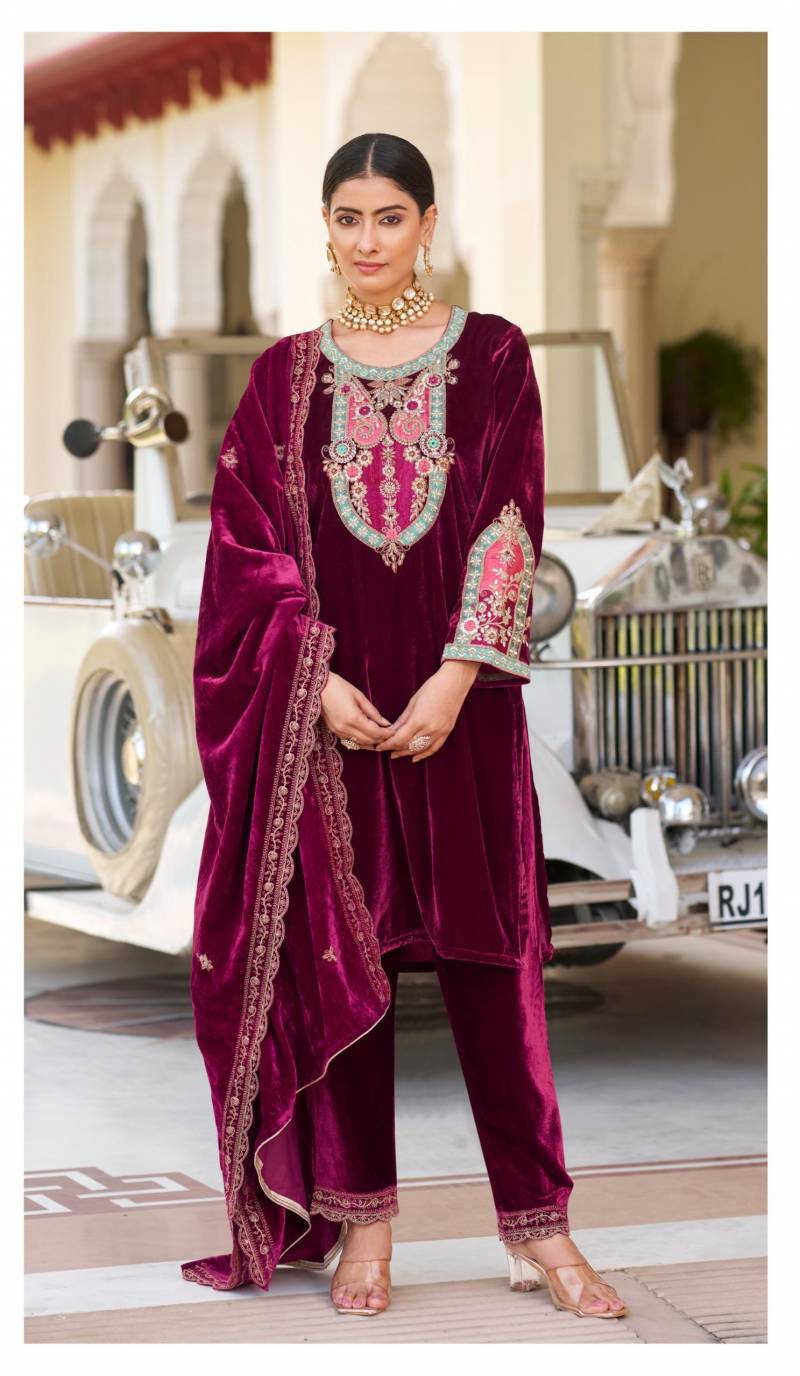 Deepsy D 606 Velvet Embroidered Ready Made Collection