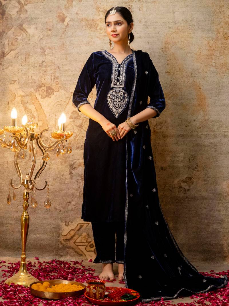 Velvet Noor 1 Embroidered Designer Ready Made Suit Collection