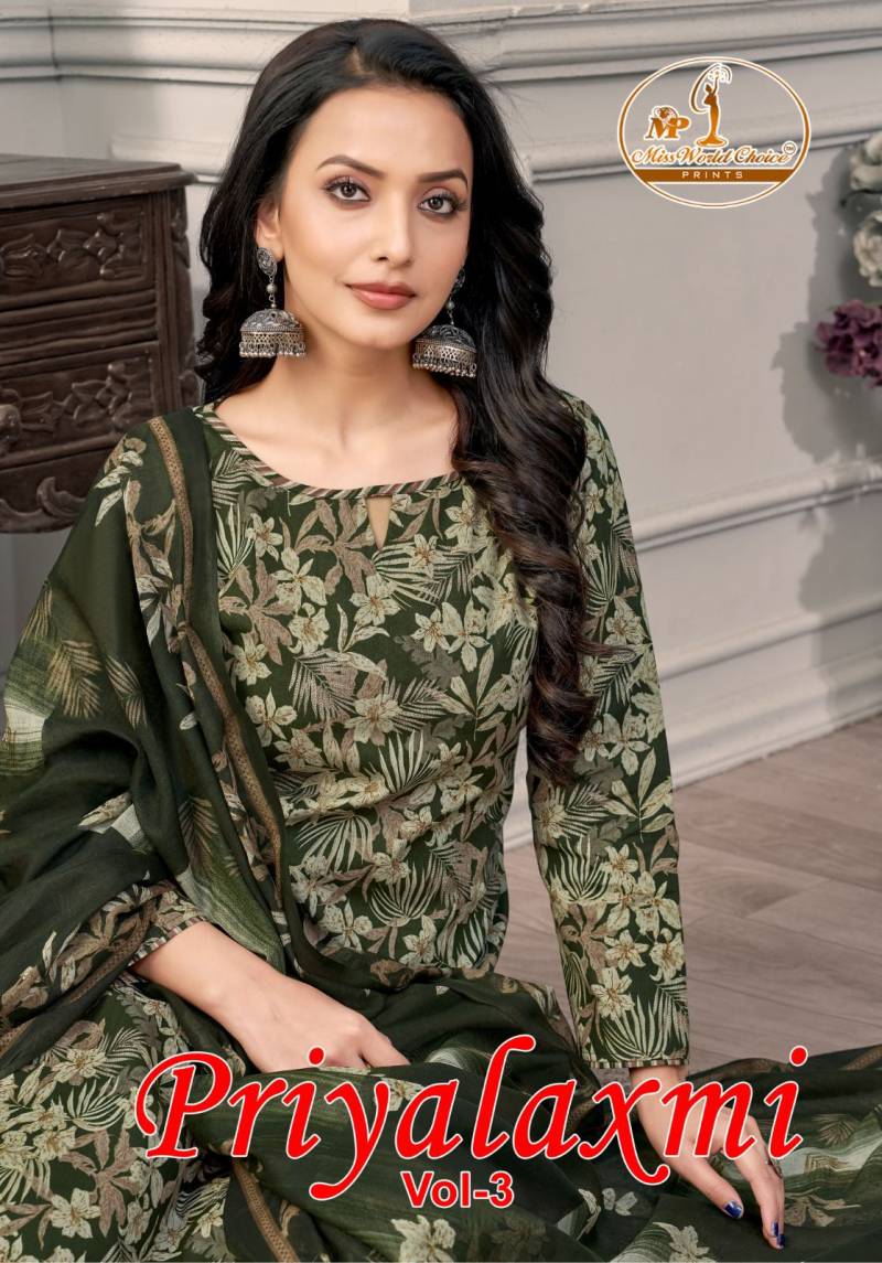 Miss World Choice Priyalaxmi Vol 3 Cotton Dress Material Collection