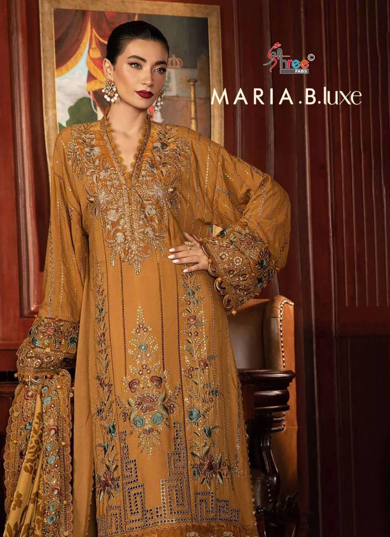 Shree Maria B Luxe 3745 To 3747 Cotton Pakistani Salwar Suit