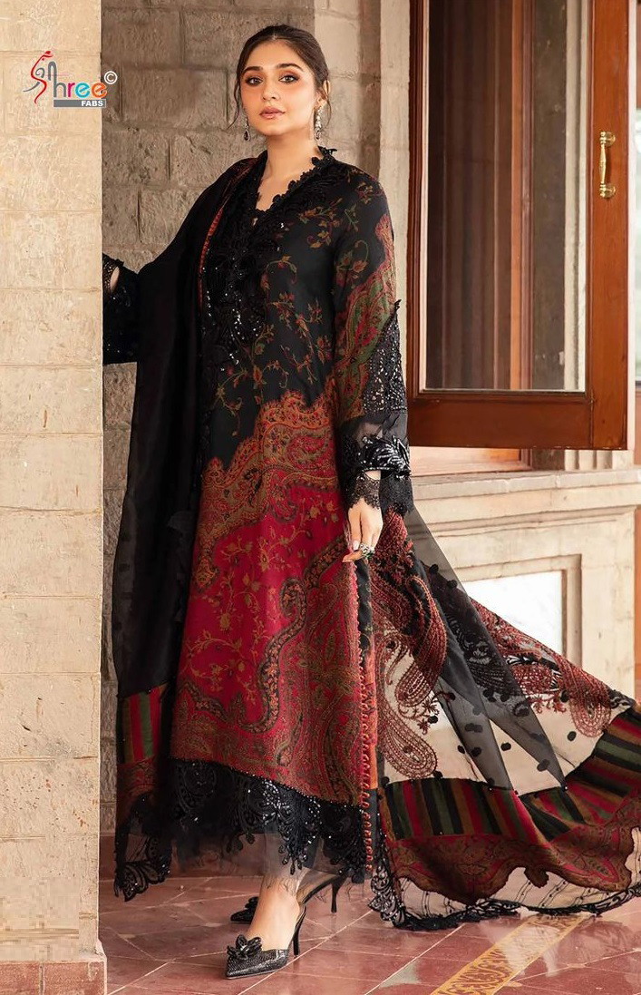 Shree Maria B Luxe Pakistani Salwar Suit Cotton Dupatta