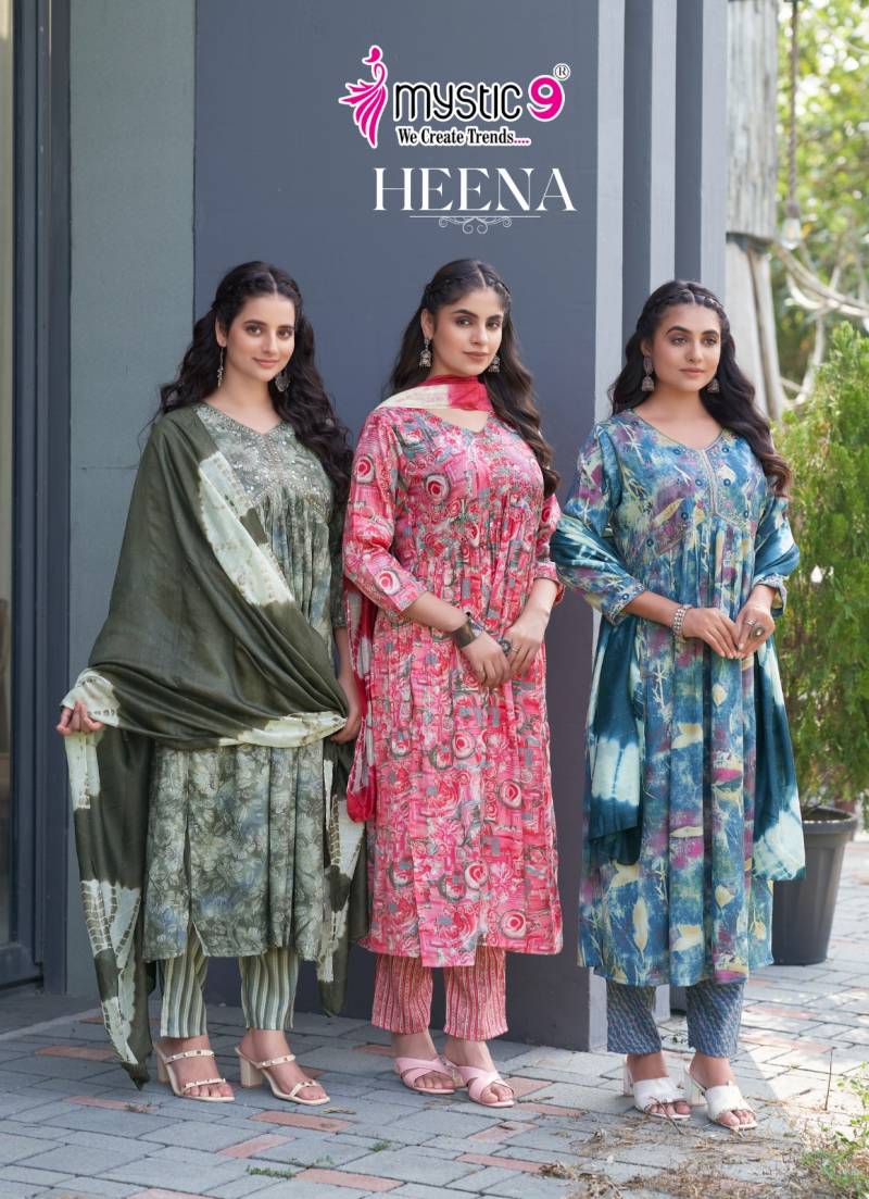 Mystic 9 Heena Vol 6 Printed Kurti Bottom With Dupatta Collection