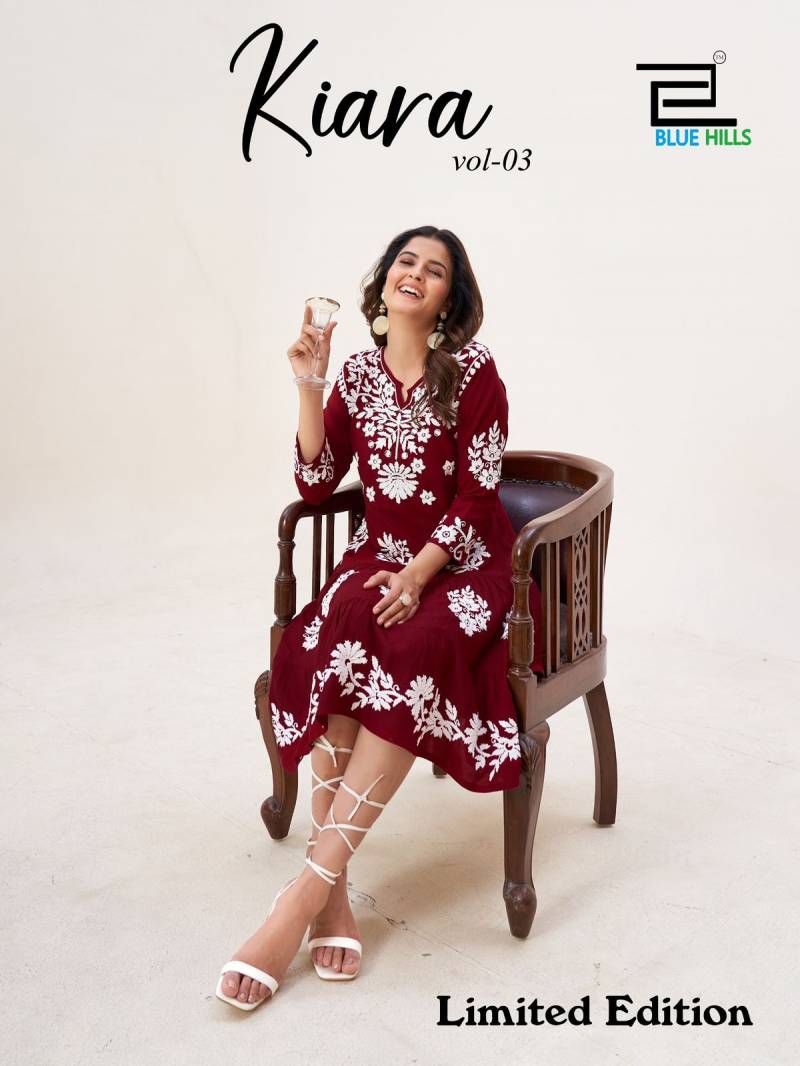 Blue Hills Kiara Vol 3 Fancy Lucknowi Work Kurtis Collection