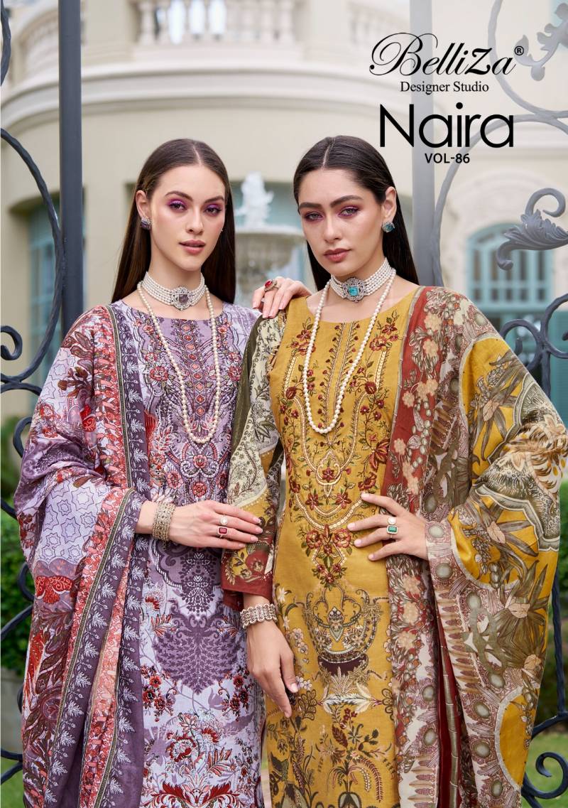 Belliza Naira Vol 86 Designer Cotton Dress Material Collection