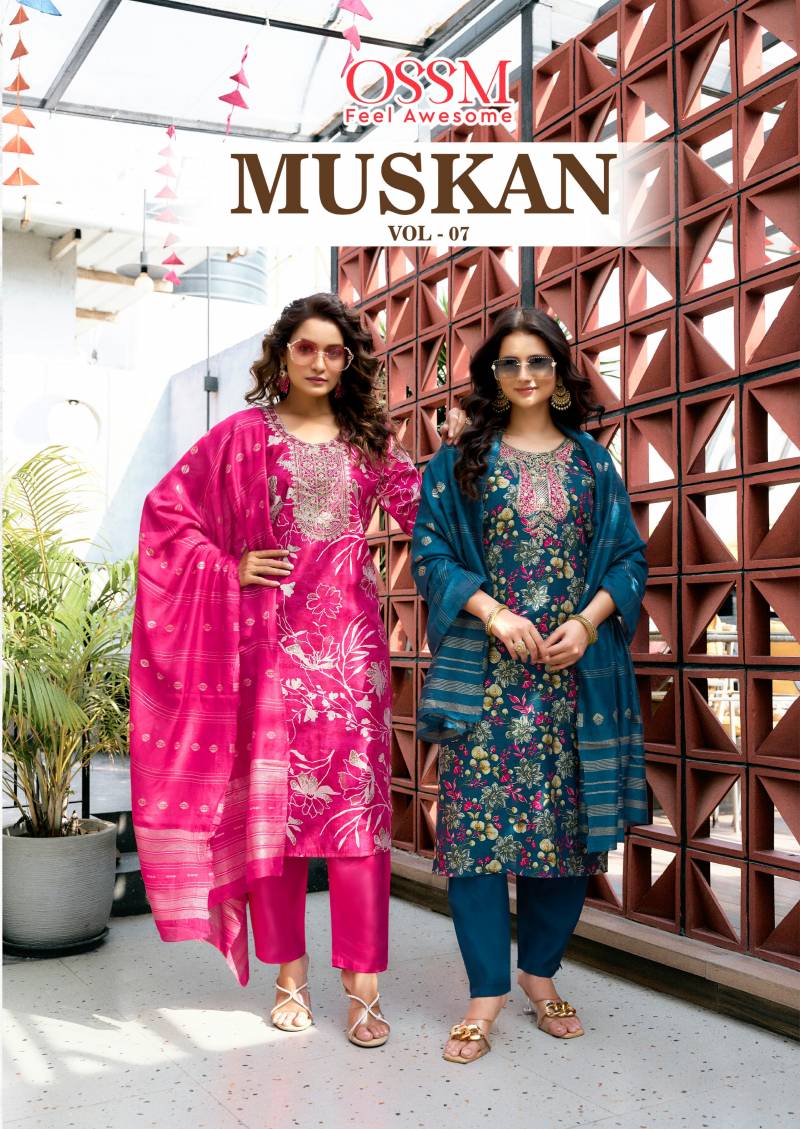 Ossm Muskan Vol 07 Printed Fancy Kurti Bottom With Dupatta