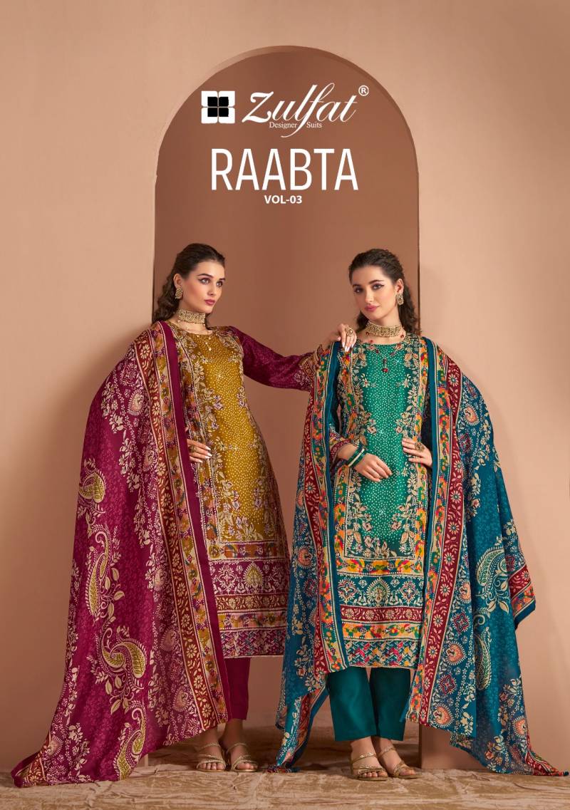 Zulfat Raabta Vol 3 Exclusive Cotton Dress Material Collection