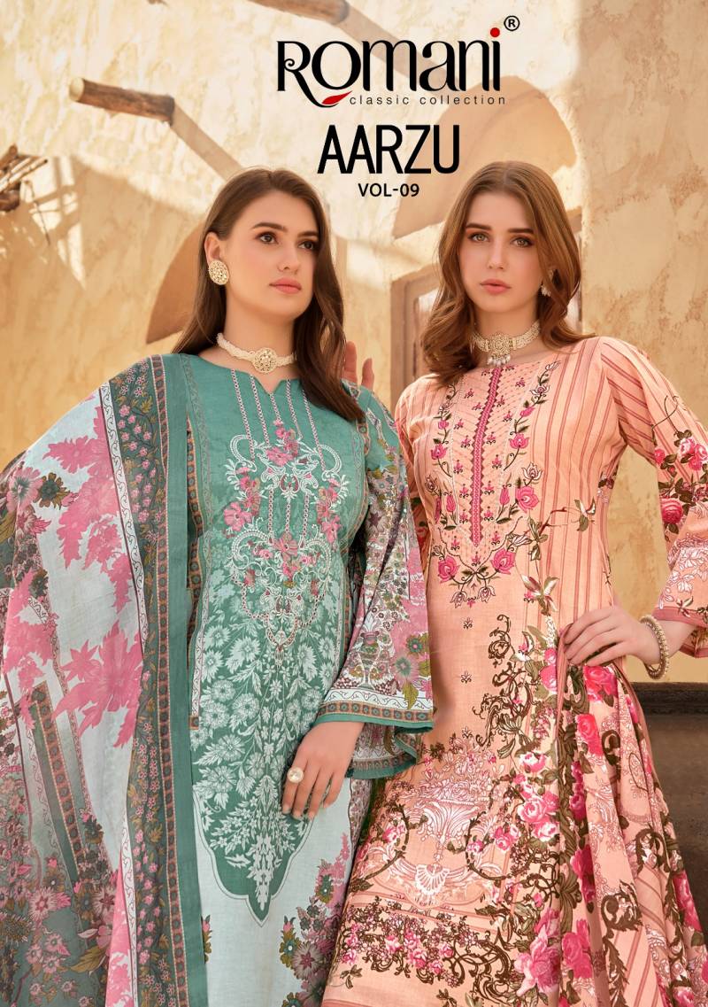 Romani Aarzu Vol 9 Cotton Dress Material Collection