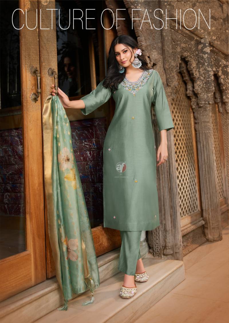 Af Mayra Vol 6 Modal Silk Designer Kurti Pant With Dupatta Set