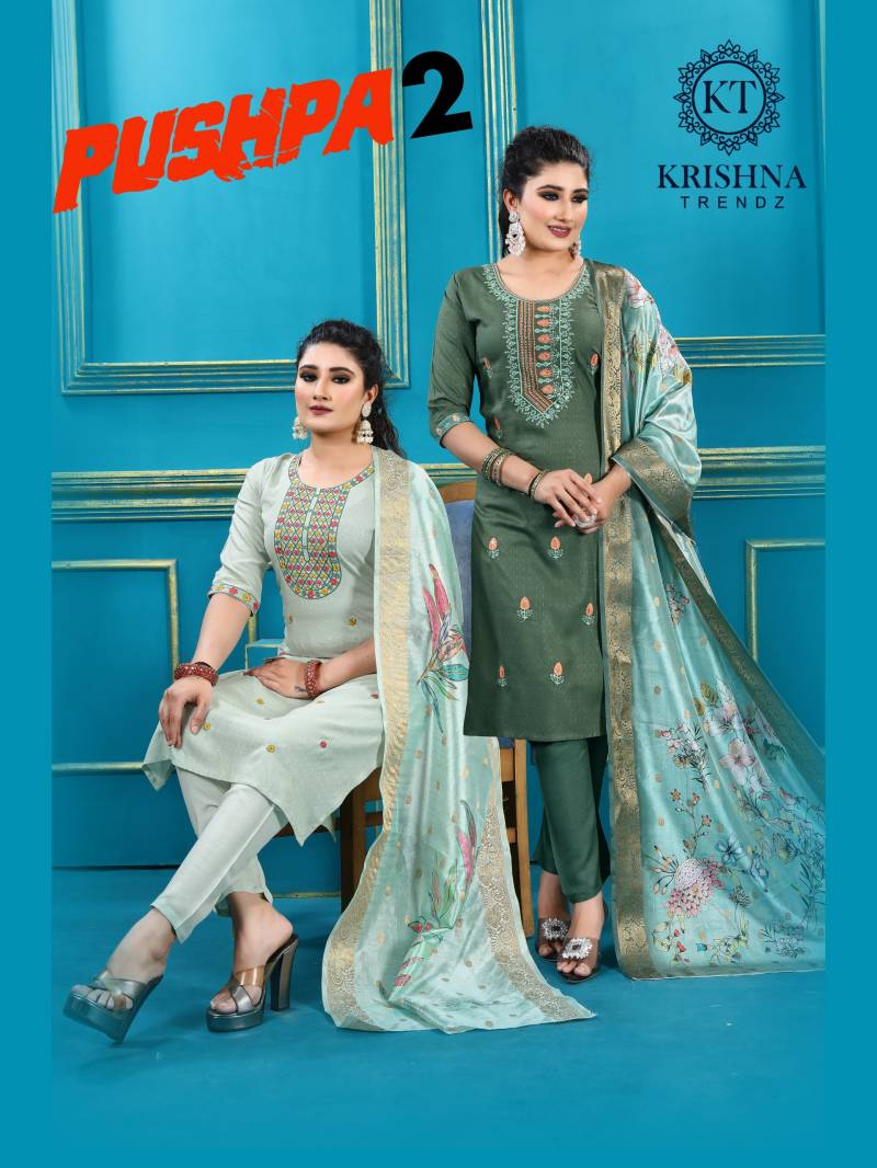 Krishna Pushpa 2 Designer Kurti Pant With Dupatta Collection