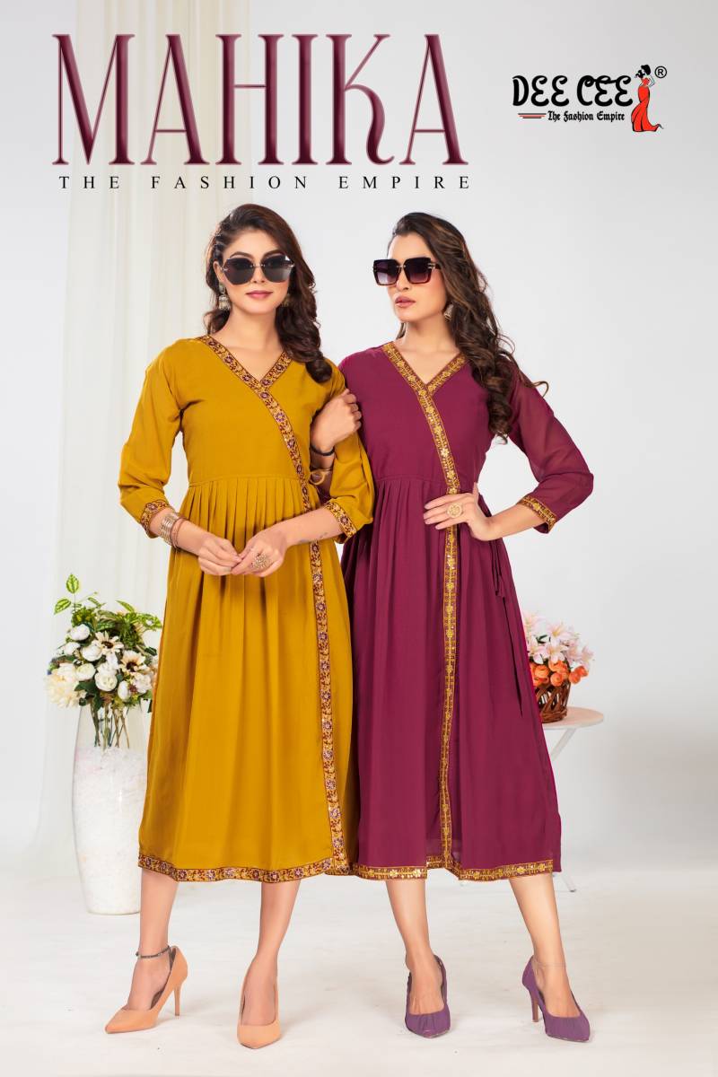 Deecee Mahika Plain Designer Fancy Kurtis Collection