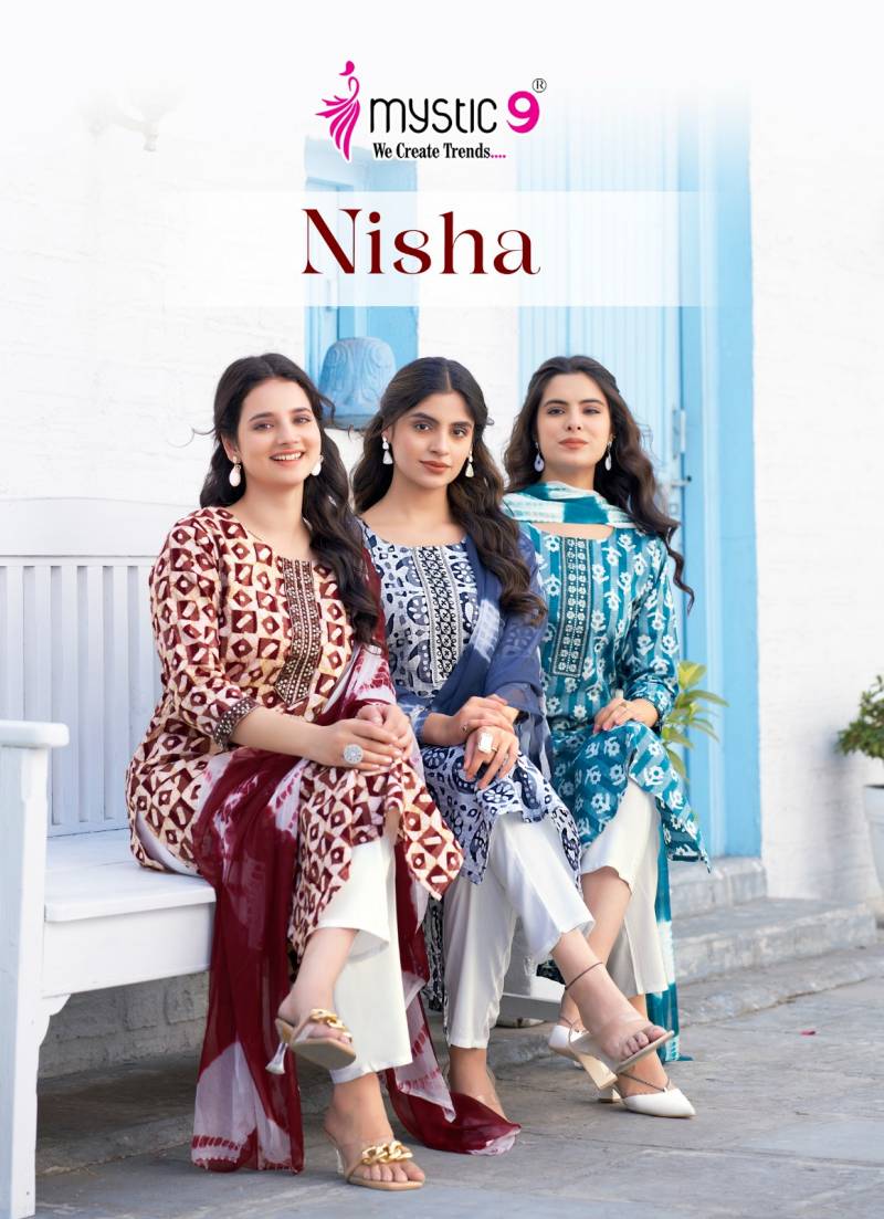 Mystic 9 Nisha Vol 5 Cotton Kurti Bottom With Dupatta