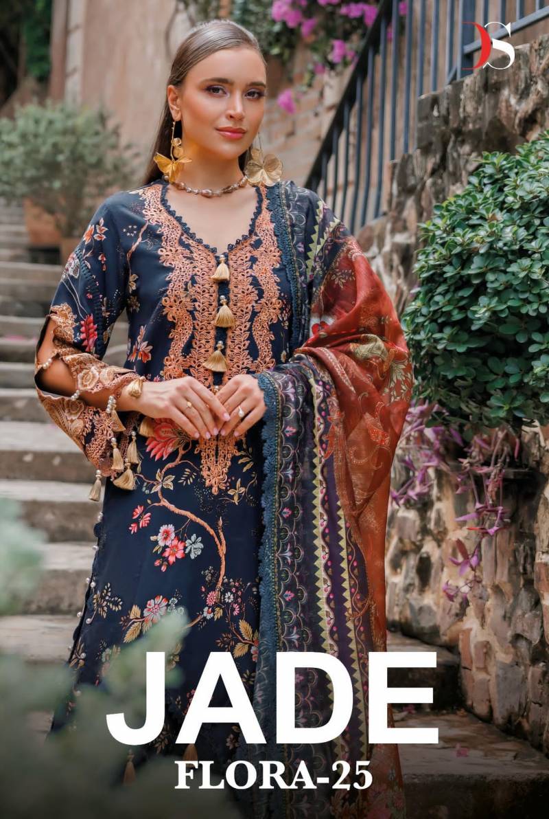 Deepsy Jade Flora 25 Pakistani Suit Cotton Dupatta Collection