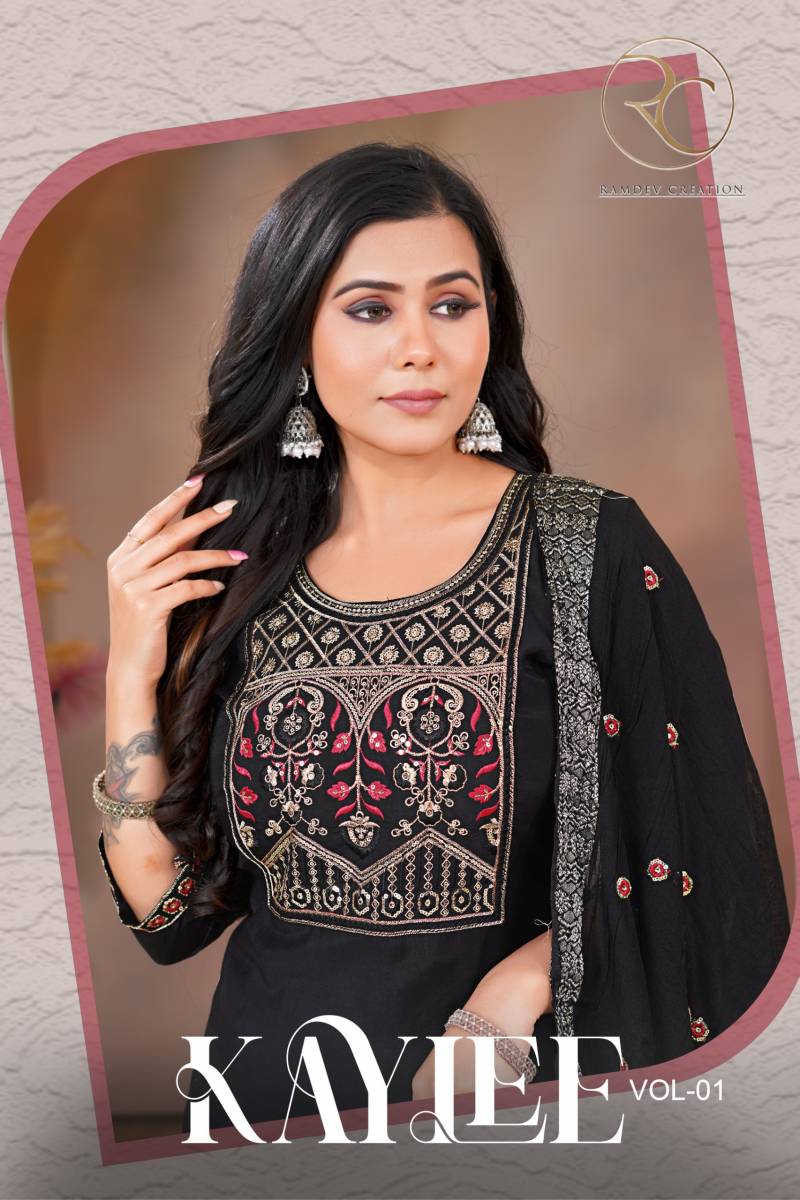 Rc Kaylee Vol 1 Embroidery Kurti Bottom With Dupatta Collection