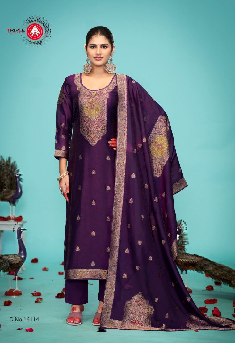 Triple Aaa Saptrang Vol 2 Silk Dress Material Collection