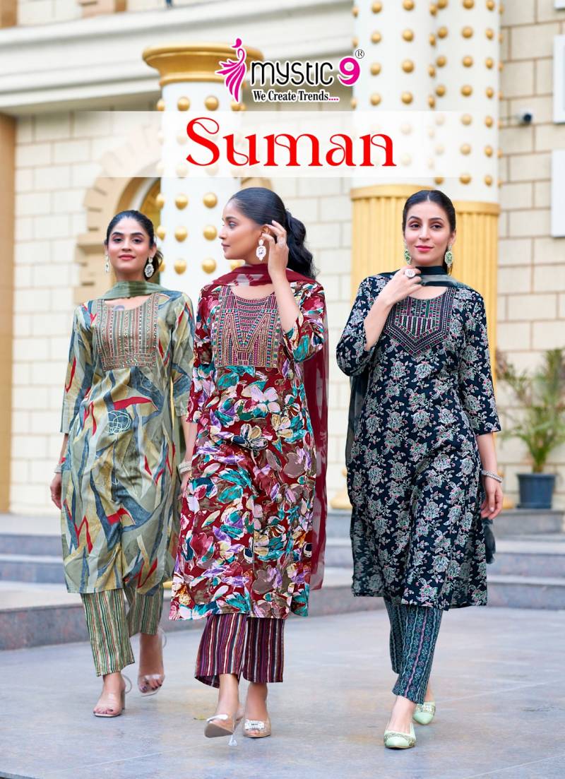 Mystic 9 Suman Vol 3 Designer Kurti Bottom With Dupatta Collection