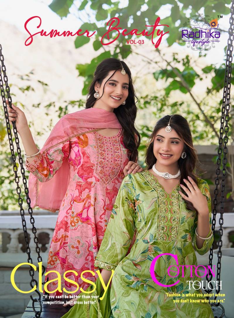 Radhika Summer Beauty Vol 3 Anarkali Kurti Pant With Dupatta