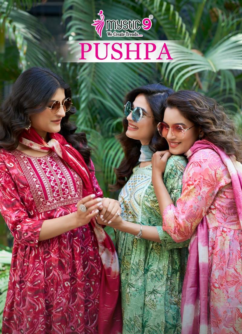 Mystic 9 Pushpa Vol 5 Printed Kurti Bottom With Dupatta