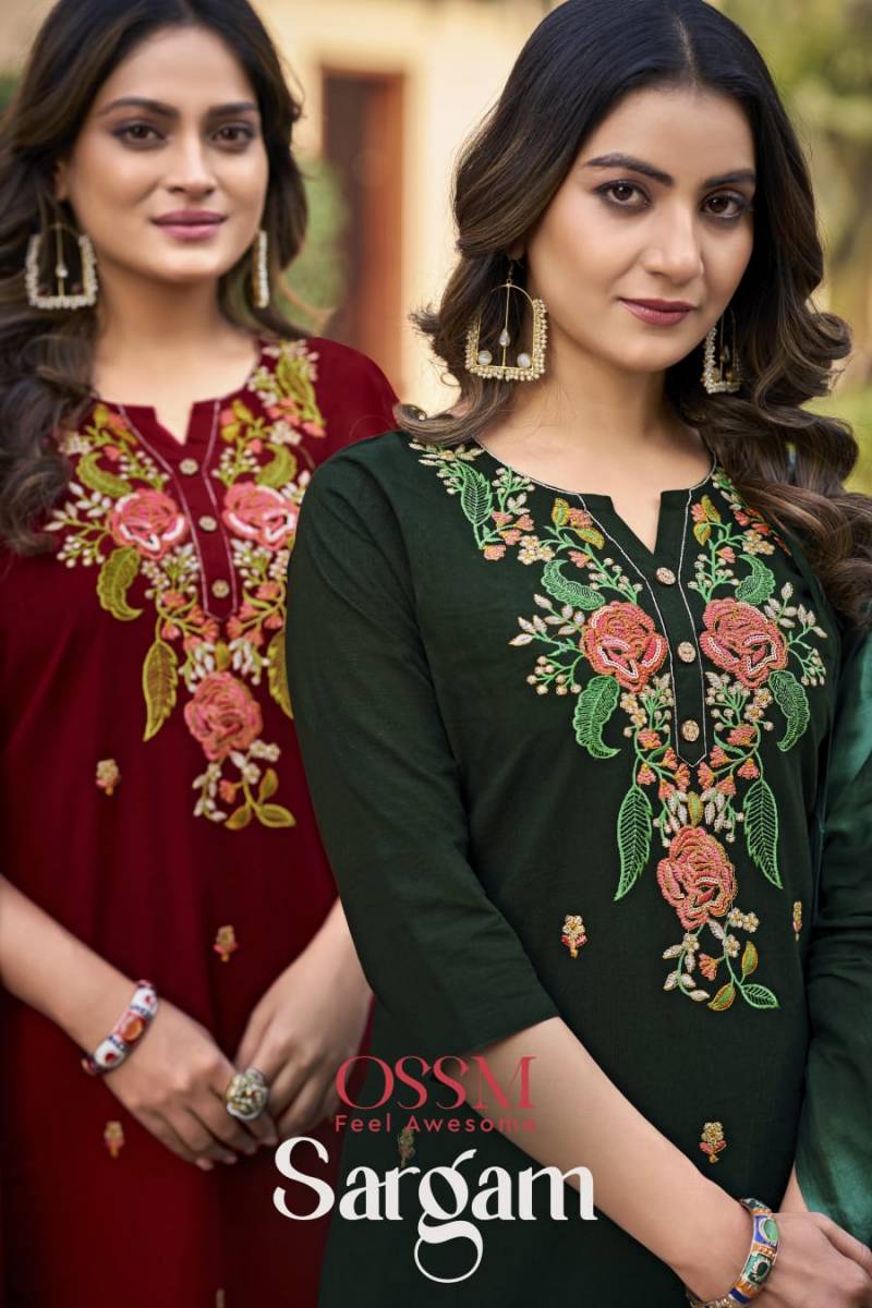 Ossm Sargam Vol 3 Cotton Kurti Bottom With Dupatta