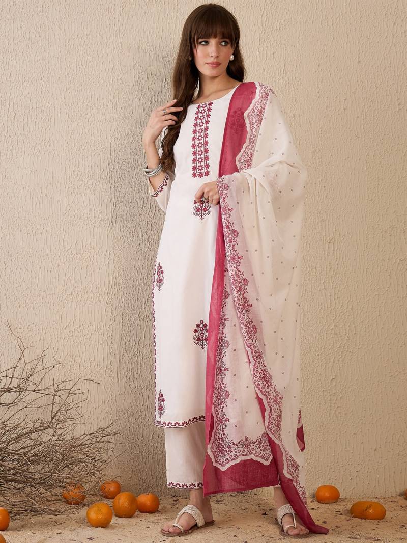 Indo Era 2548 Embroidered Kurti Bottom With Dupatta