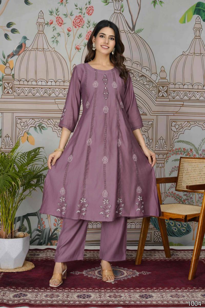 Rashmika 02 Roman Silk Kurti With Bottom Collection