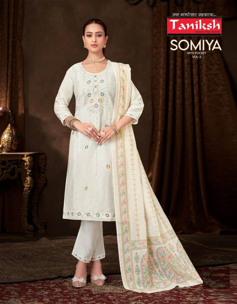 Taniksh Somiya Vol 3 Embroidery Kurti Bottom With Dupatta Collection