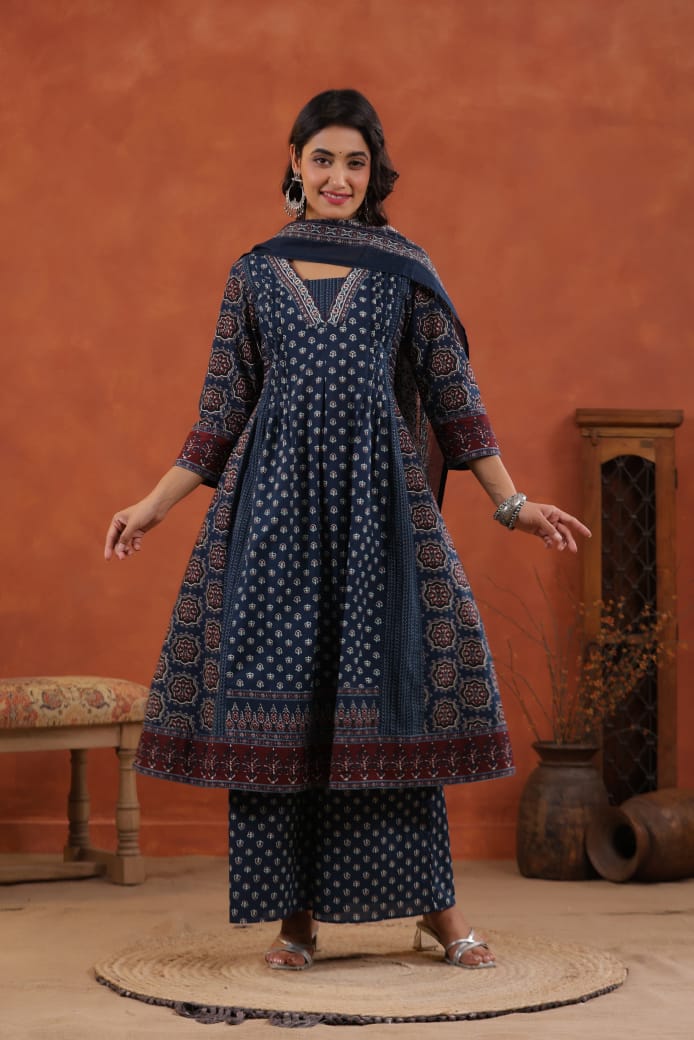Tanyaa P 287 Printed Cotton Kurti Bottom With Dupatta
