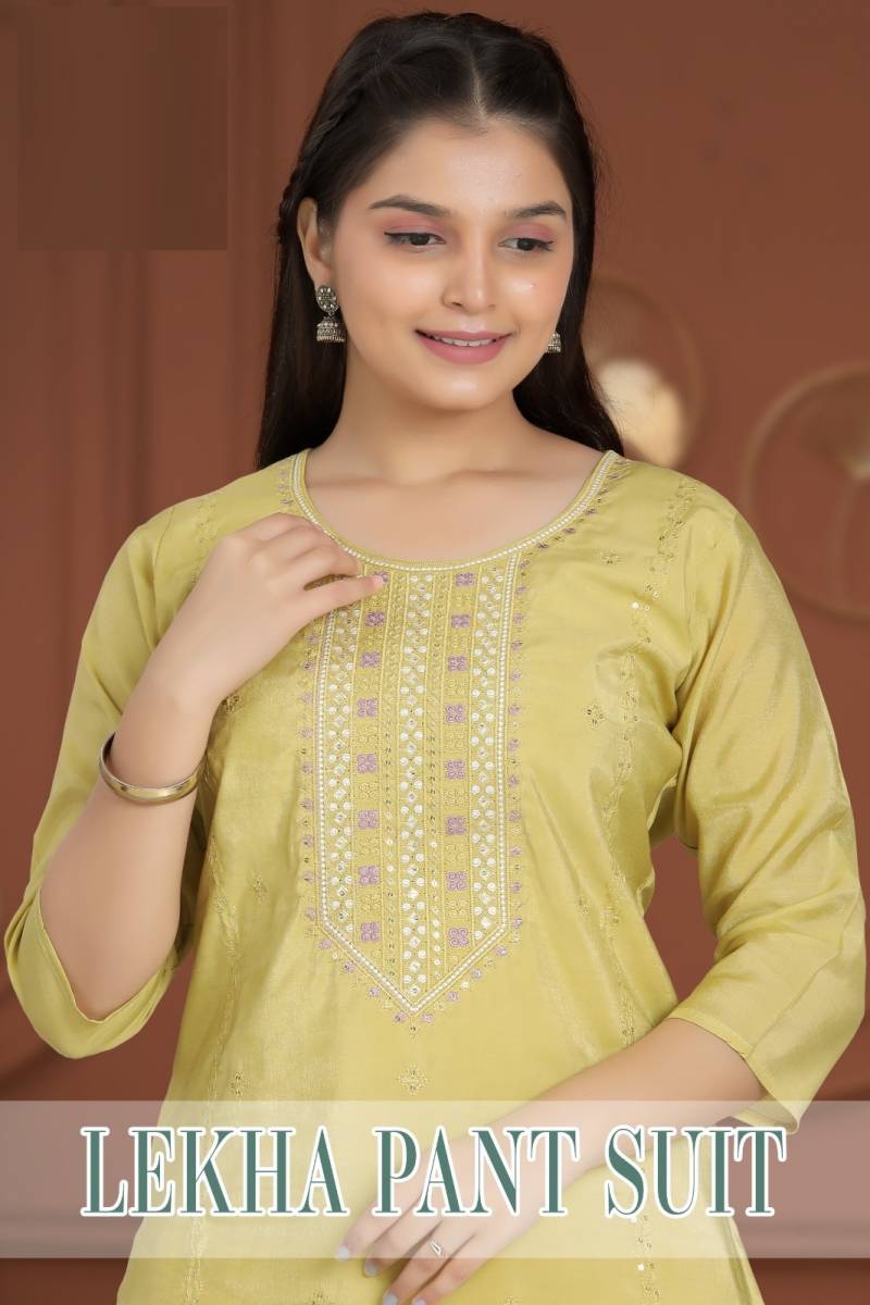 Lekha Pant Suit 9042 Casual Wear Kurti Bottom With Dupatta