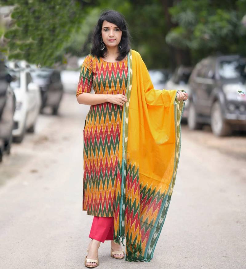 Dhruvi 299 Printed Kurti Bottom With Dupatta