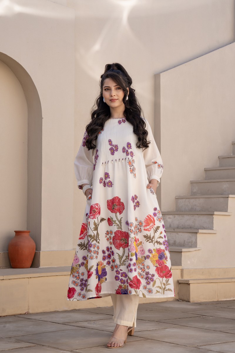 Tanyaa P 324 Cotton Printed Kurti With Bottom Collection