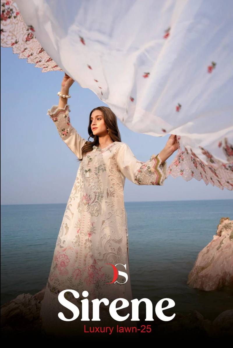 Deepsy Sirene Luxury Lawn 25 Pakistani Suits Cotton Dupatta