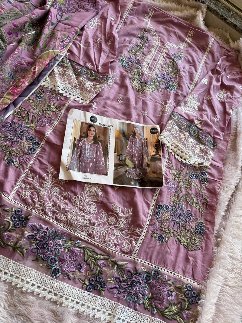 Mehboob Tex 1600 B And C Pakistani Suits Chiffon Dupatta