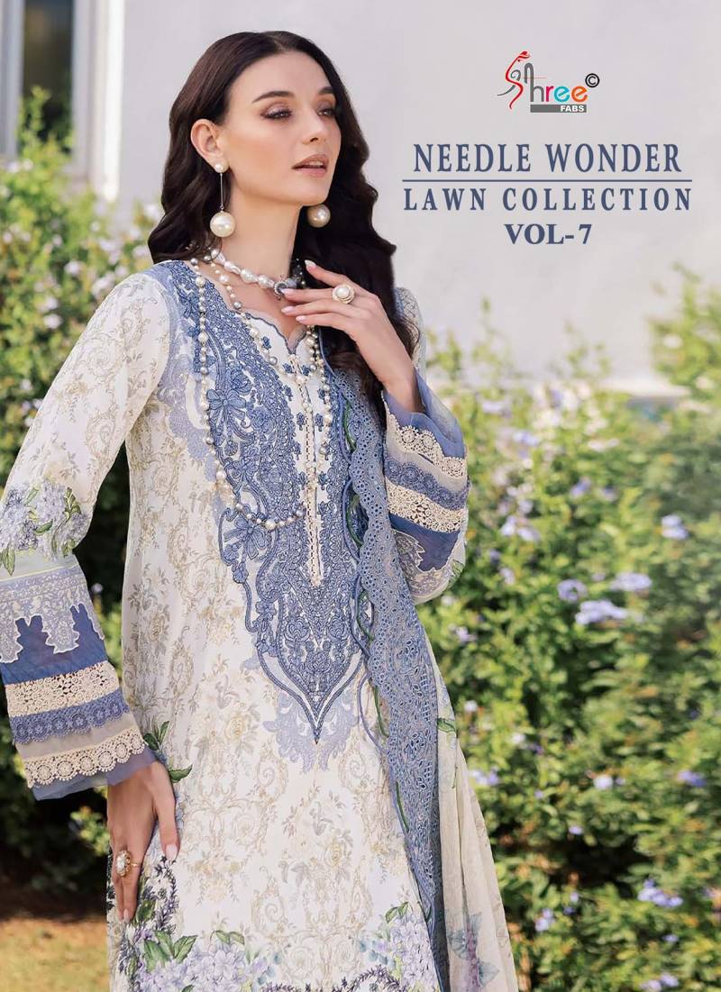 Shree Needle Wonder Lawn Collection Vol 7 Salwar Suits Cotton Dupatta