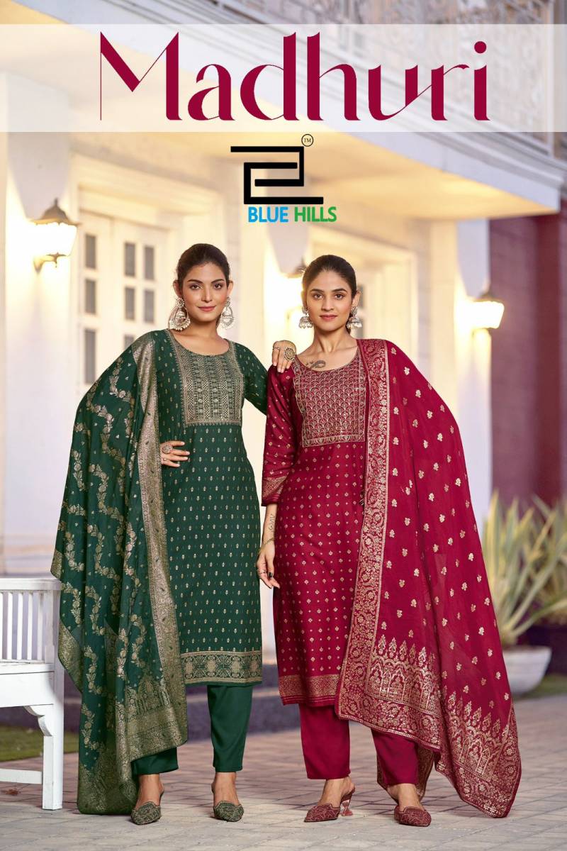 Blue Hills Madhuri Embroidered Kurti Bottom With Dupatta