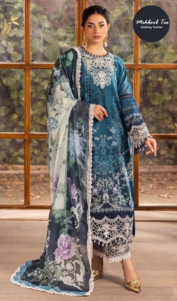 Mehboob Tex 1636 And 1639 Pakistani Salwar Suits Cotton Dupatta
