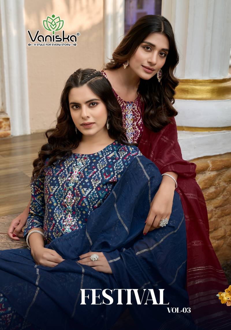 Vaniska Festival Vol 3 Printed Kurti Bottom With Dupatta